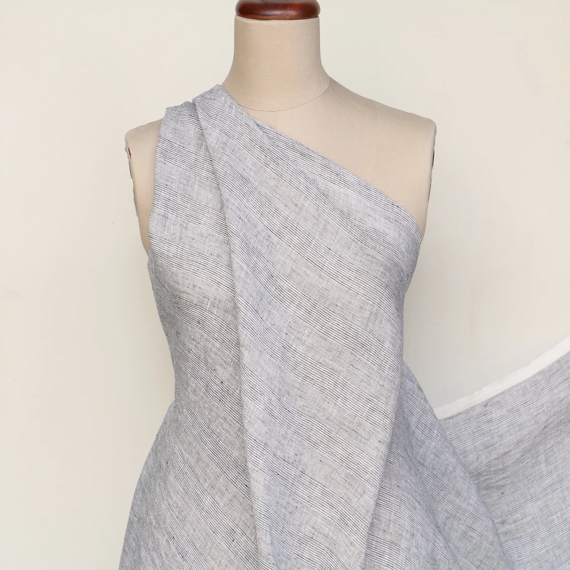 Lagos Black Stripe Linen Gauze - Image 4