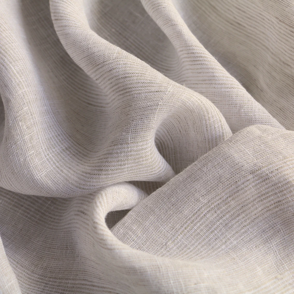 Lagos Flax Stripe Linen Gauze - Image 2