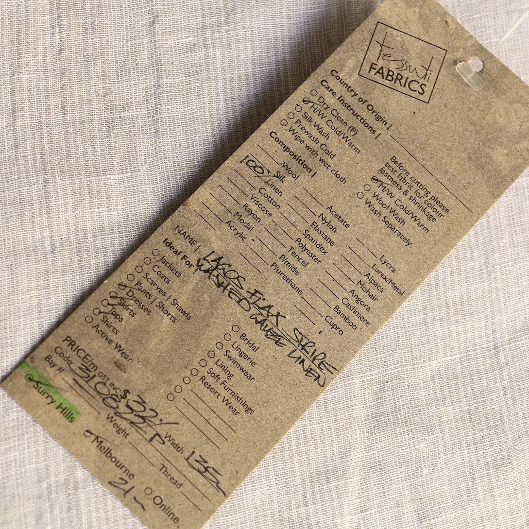 Lagos Flax Stripe Linen Gauze - Image 3