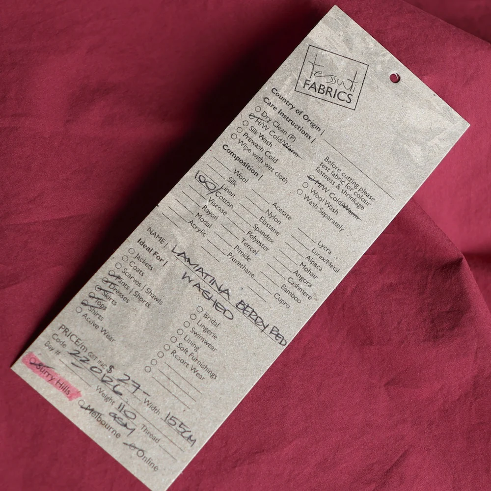 Lamatina Berry Red Cotton Poplin - Image 3