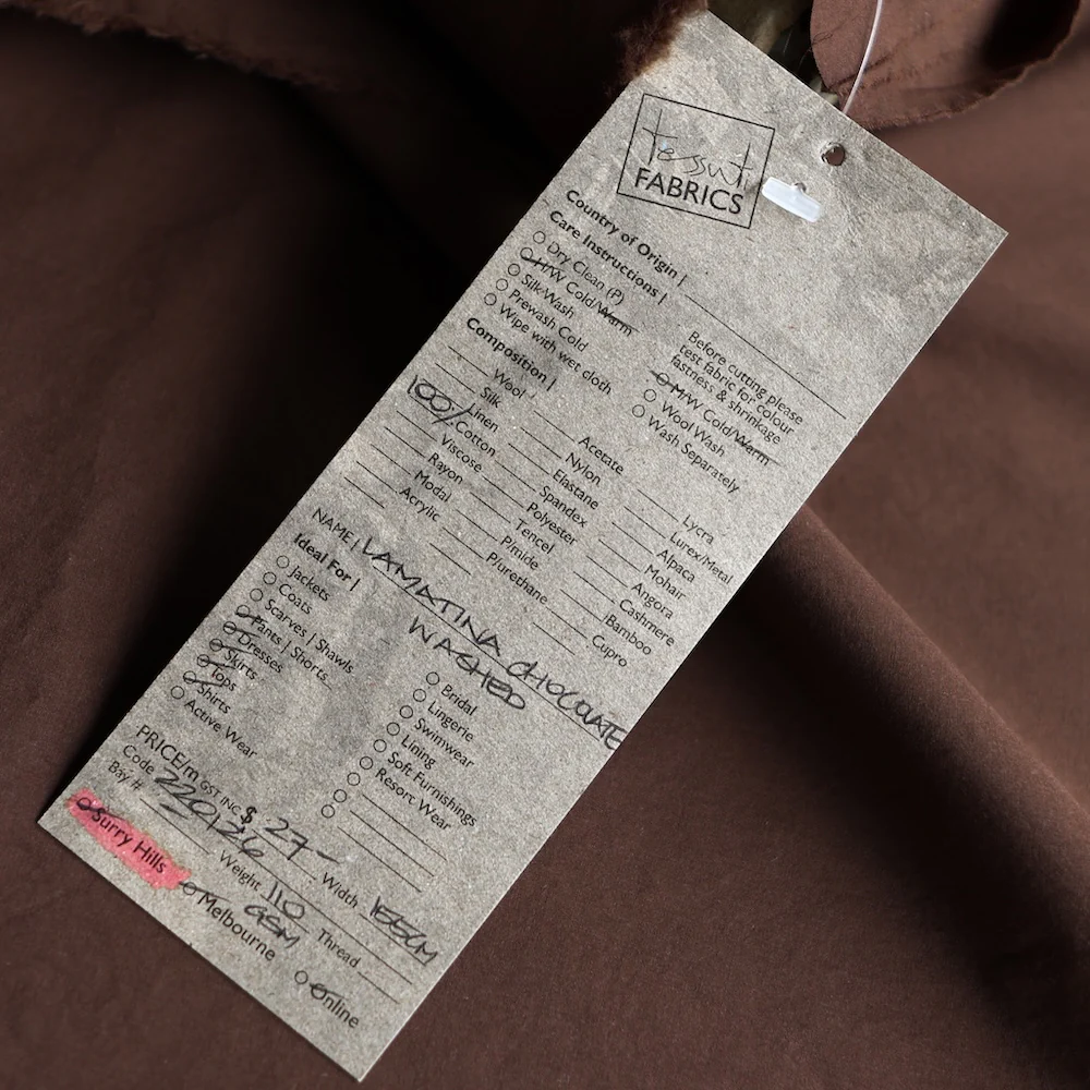 Lamatina Chocolate Cotton Poplin - Image 3