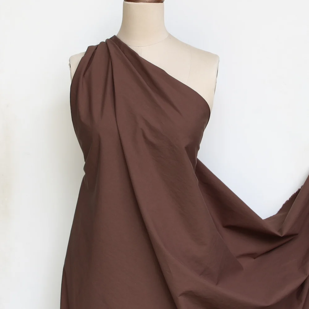 Lamatina Chocolate Cotton Poplin - Image 4