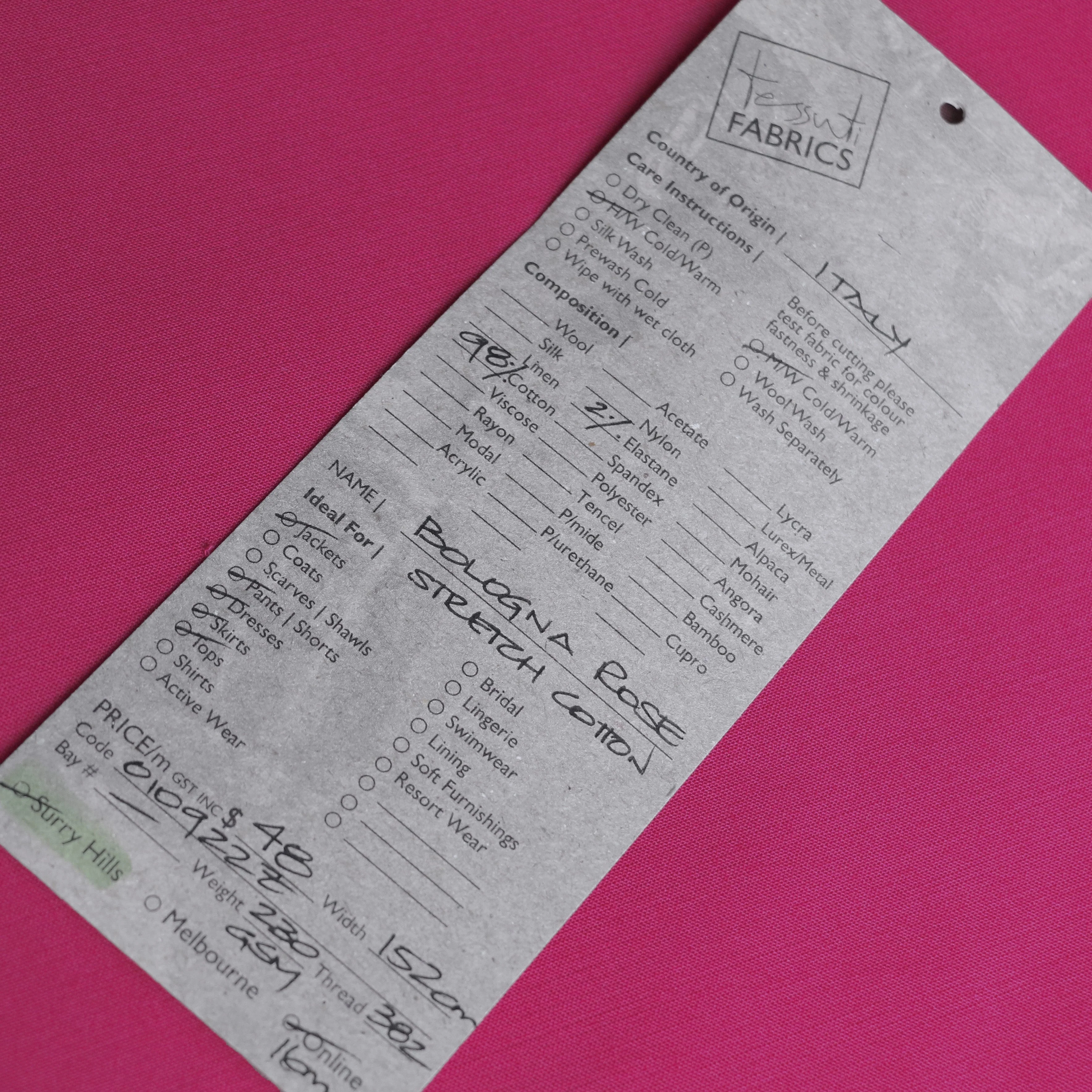 Last Chance of Bologna Rose Stretch Cotton - Image 3