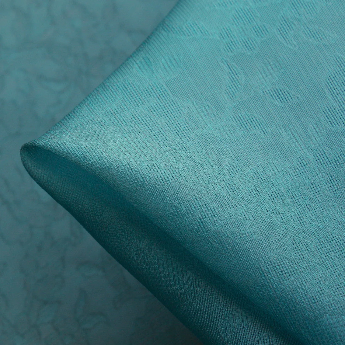 Last Chance of Teal Jacquard Organza