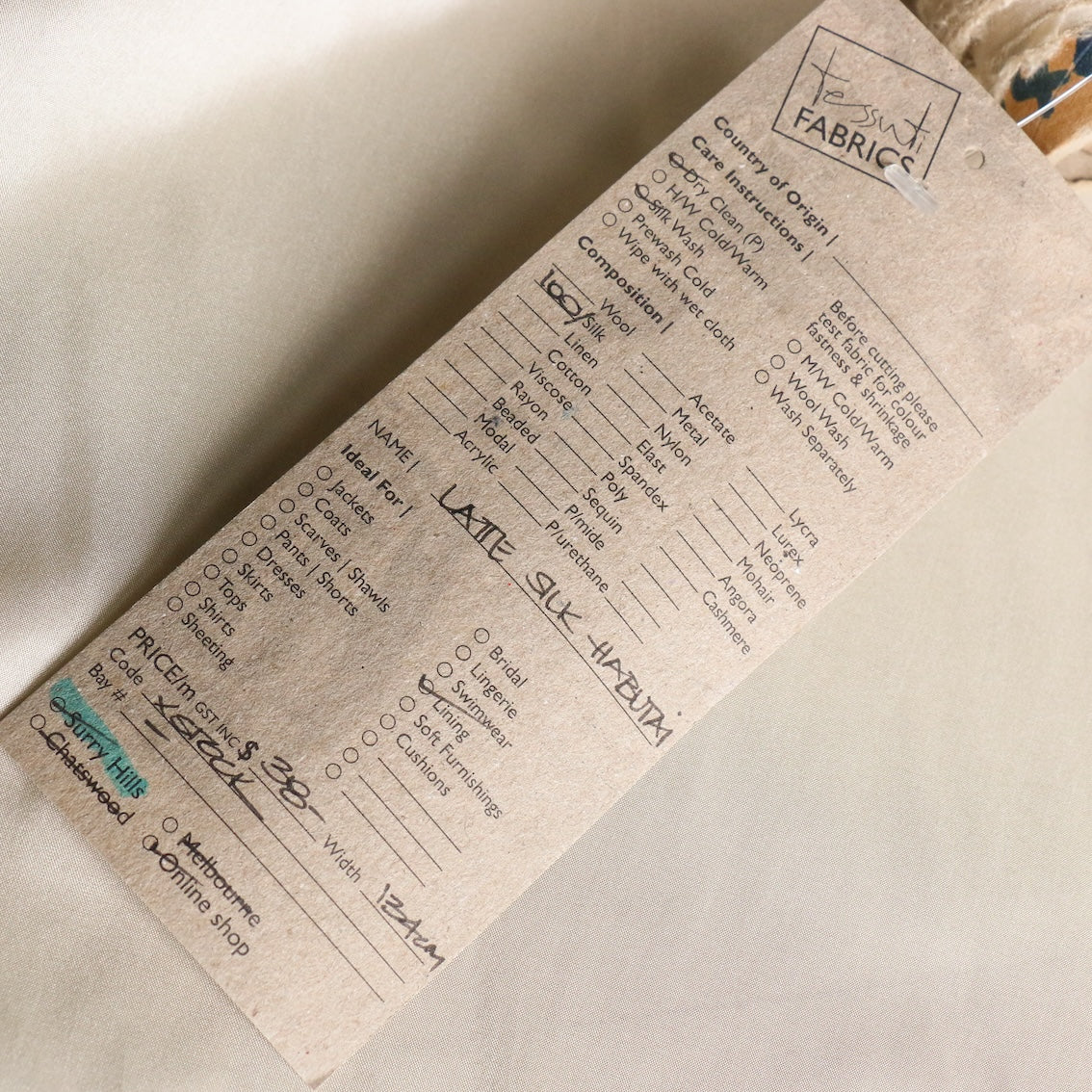 Latte Silk Habutai - Image 3