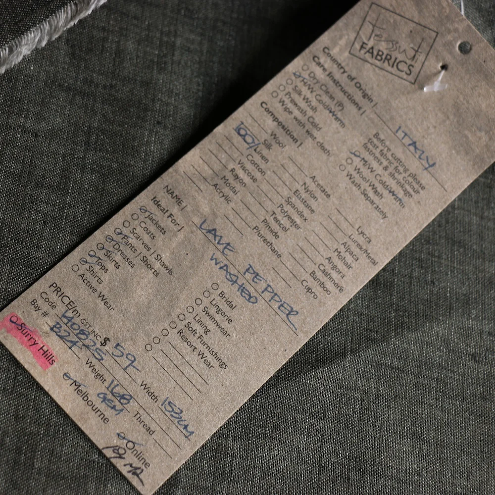 Lave Pepper Green Washed Linen - Image 3