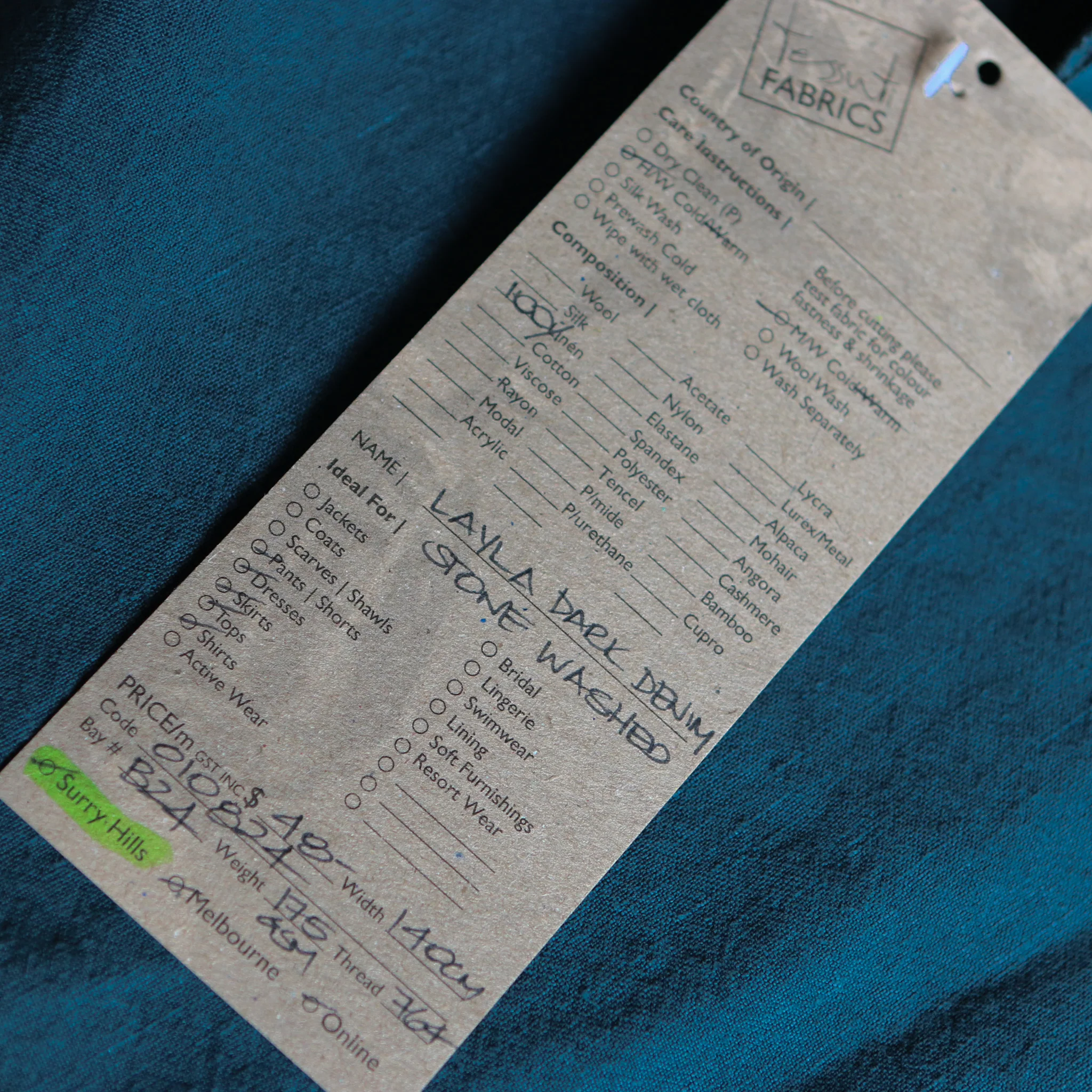 Layla Dark Denim Stone Washed Linen - Image 3