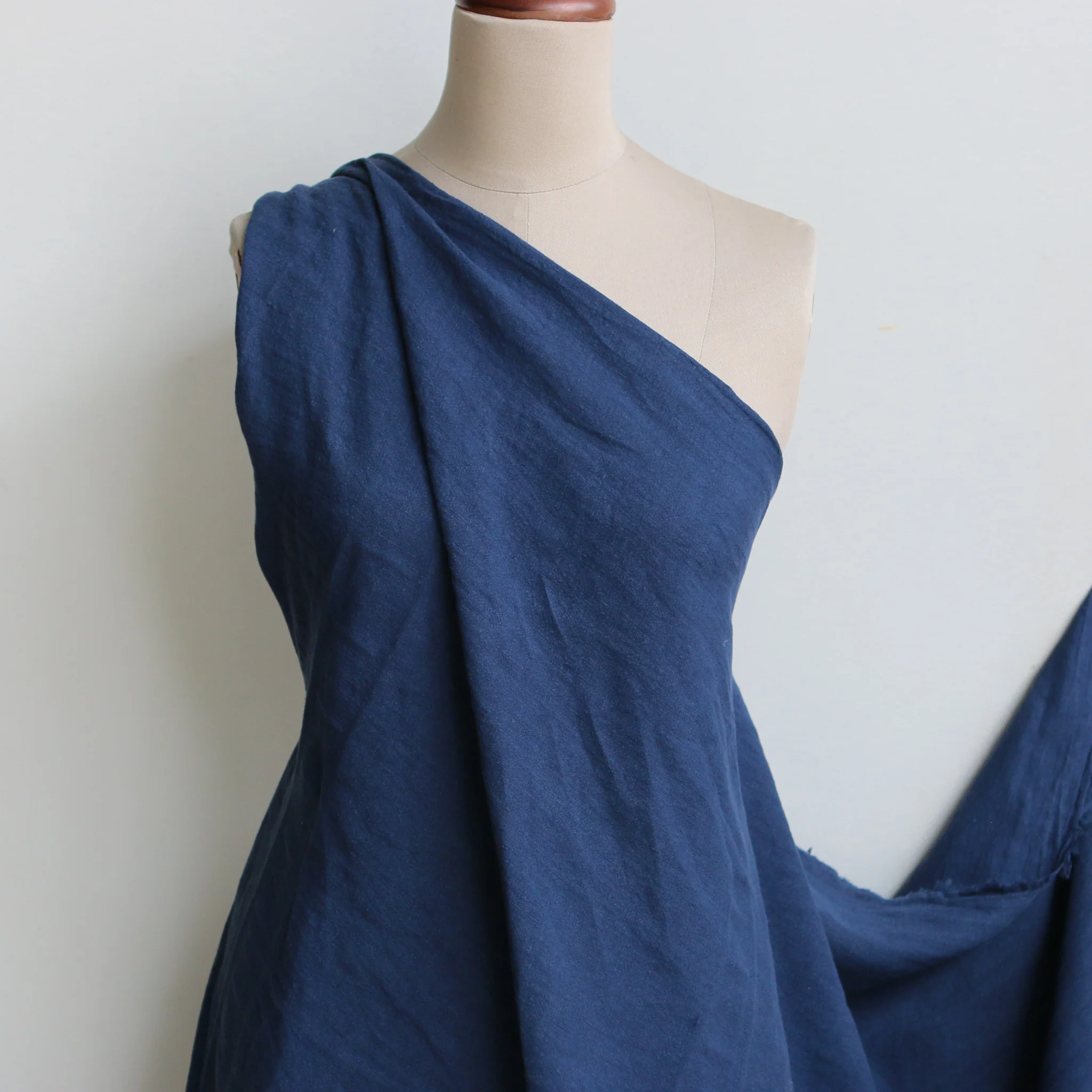 Layla Deep Blue Stone Washed Linen - Image 4
