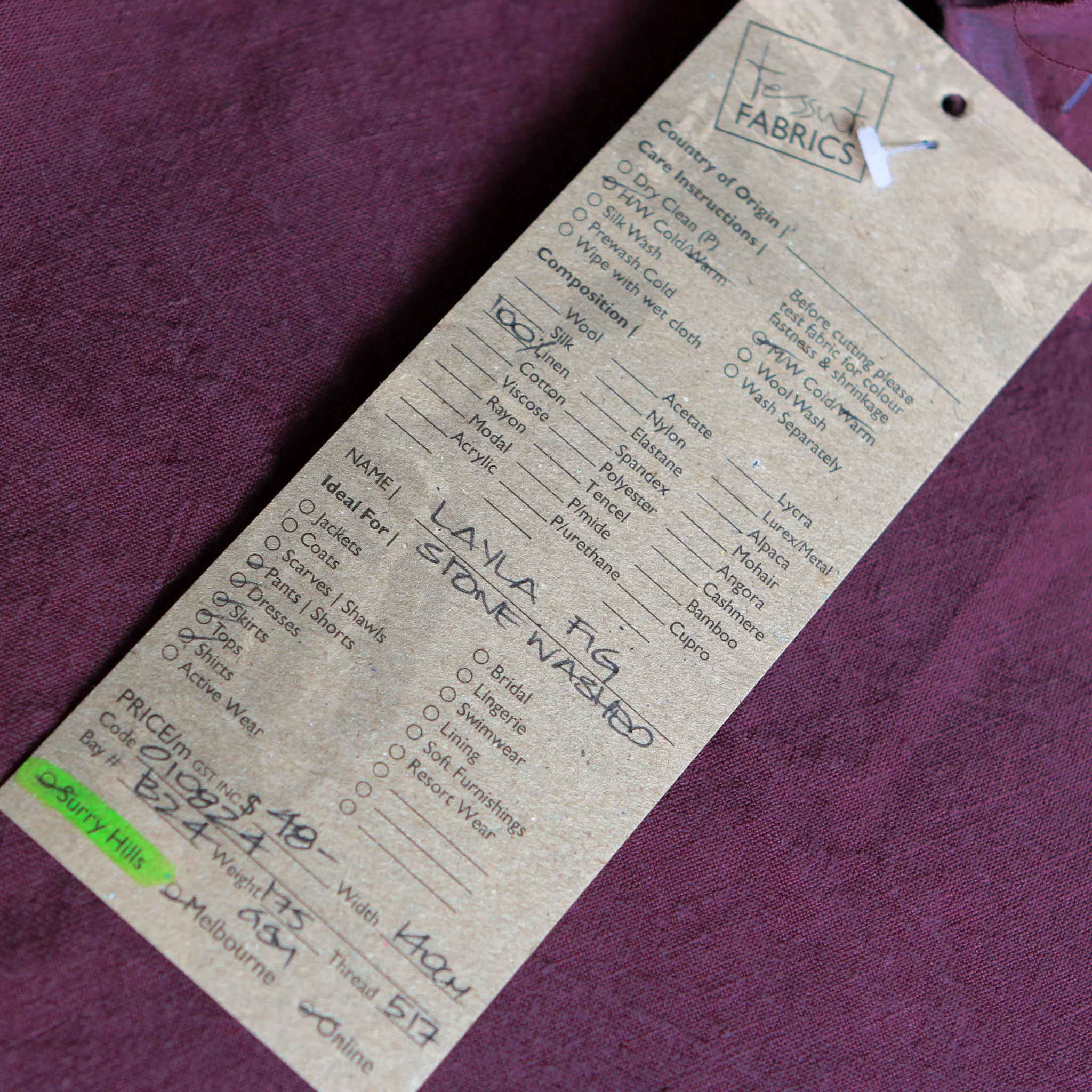Layla Fig Stone Washed Linen - Image 3