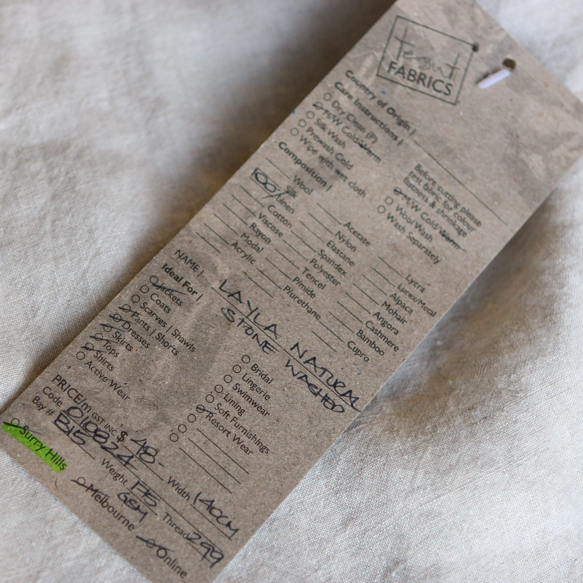 Layla Natural Stone Washed Linen - Image 3