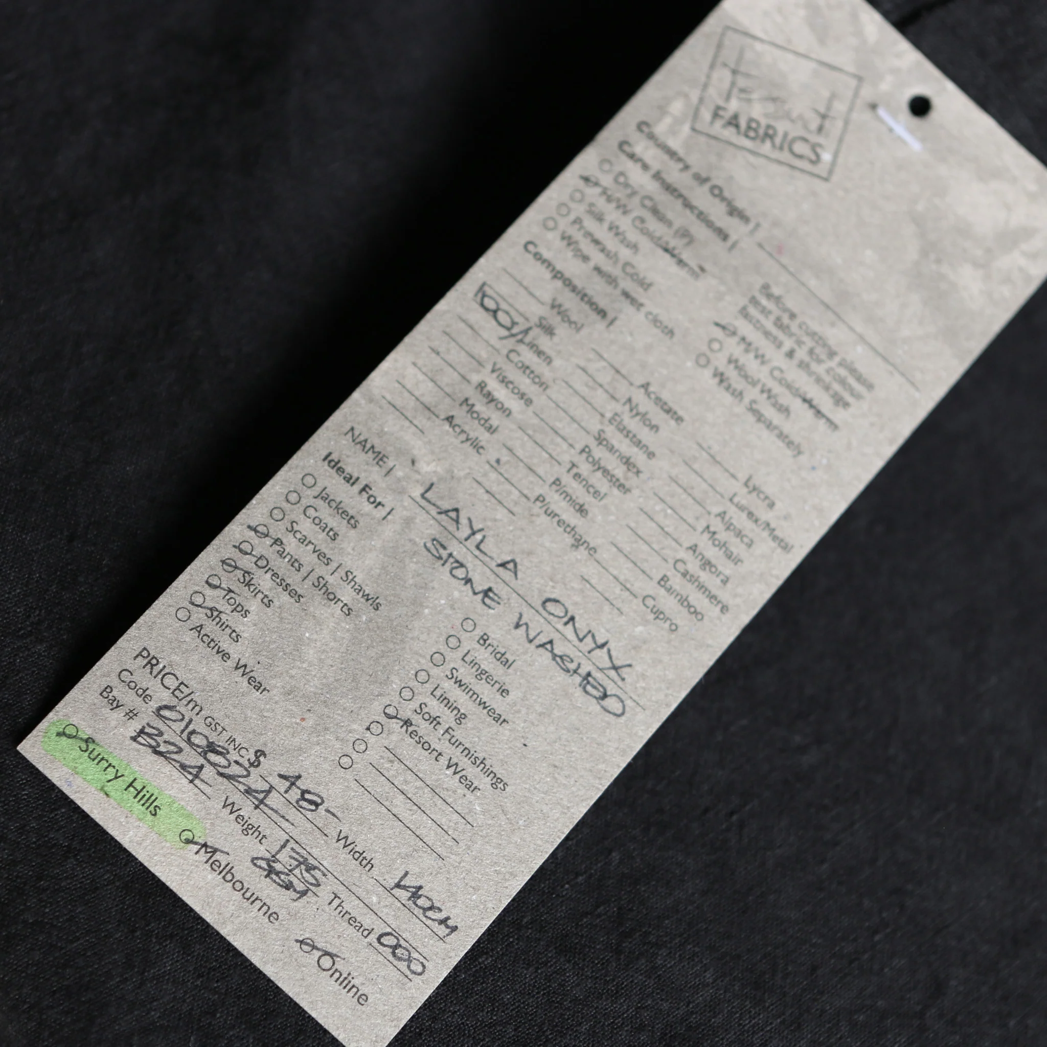 Layla Onyx Stone Washed Linen - Image 3