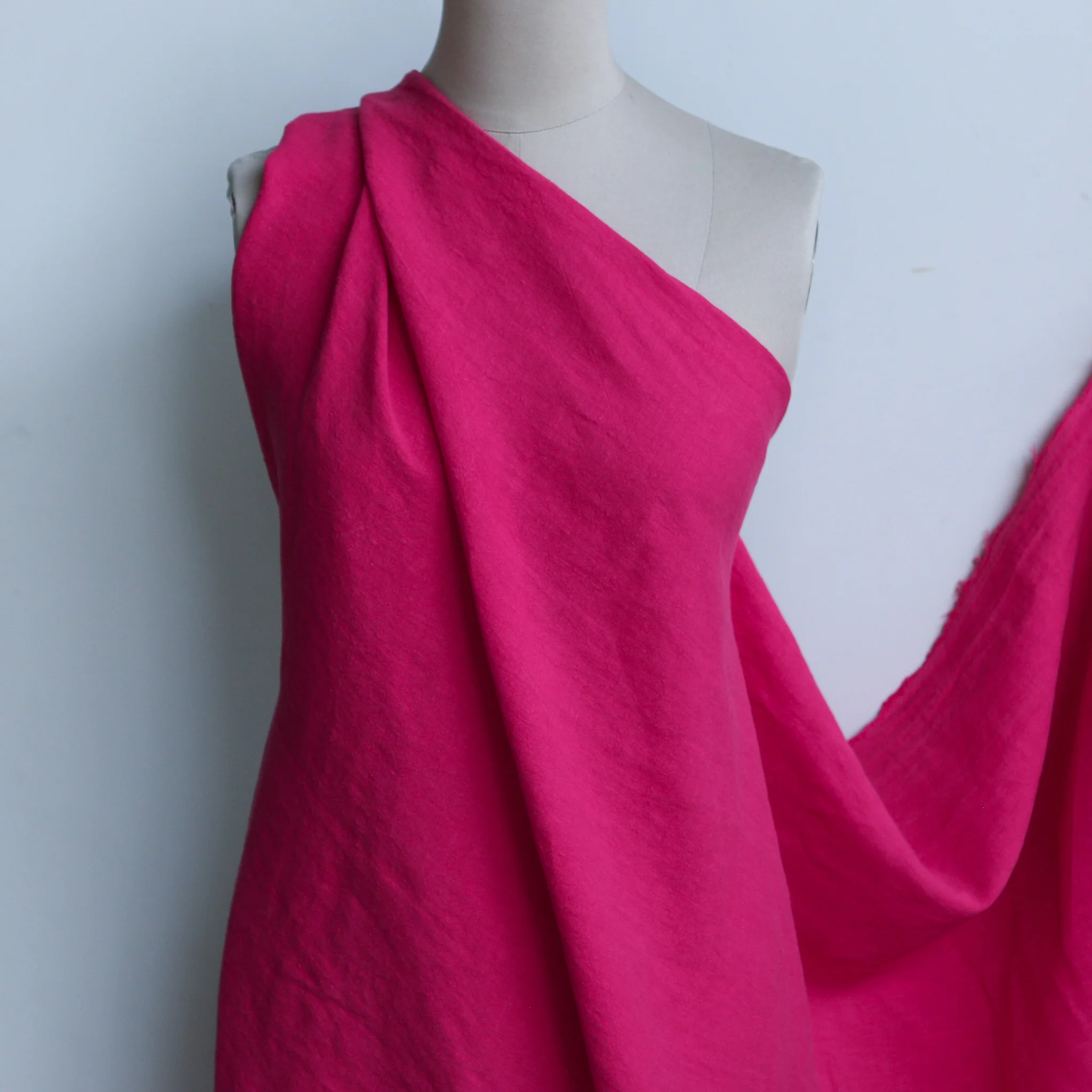 Layla Tulip Pink Stone Washed Linen - Image 4