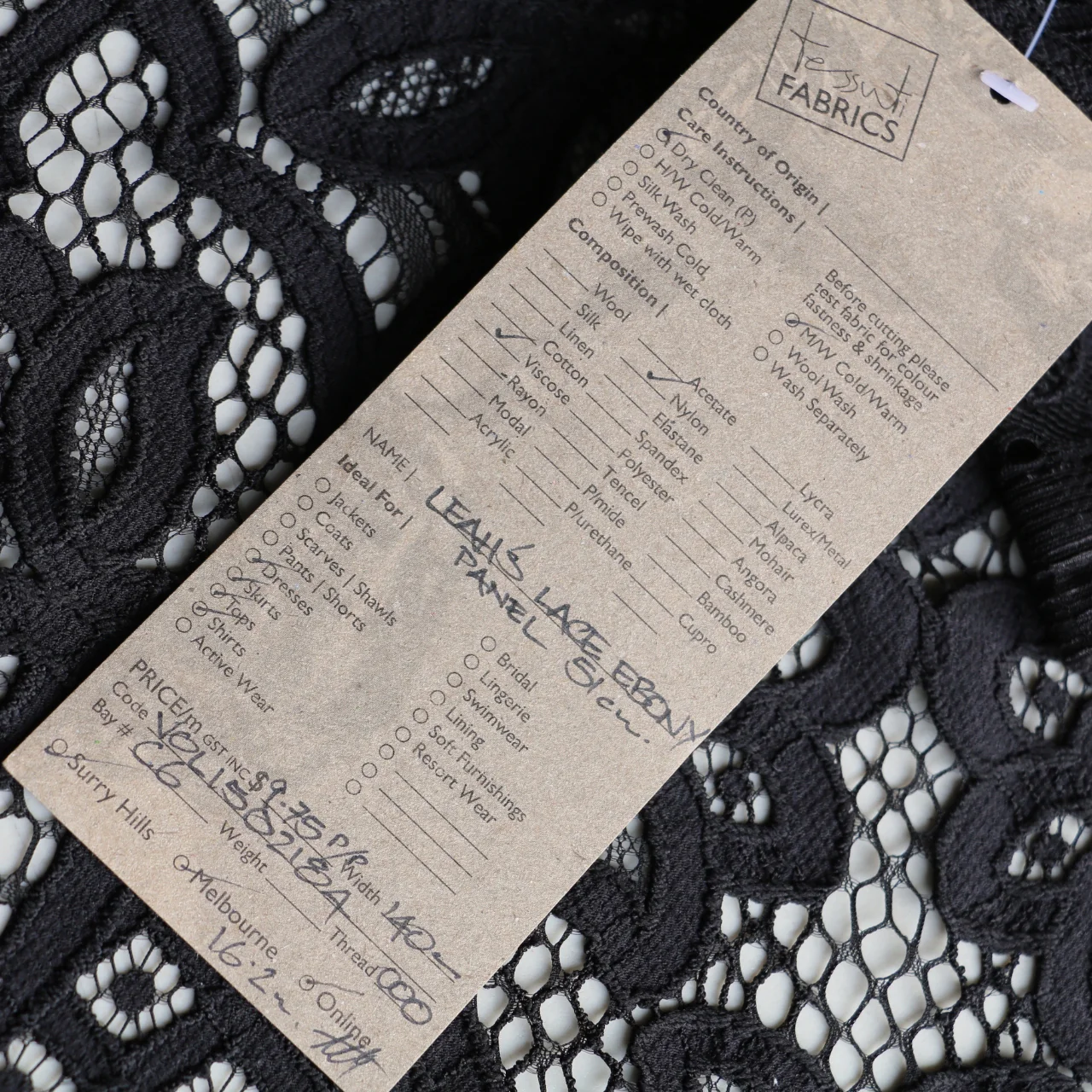 Leah's Lace Ebony - Panel Lace - Image 5