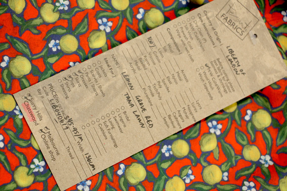 Lemon Grove Red - Liberty Tana Lawn - Image 2