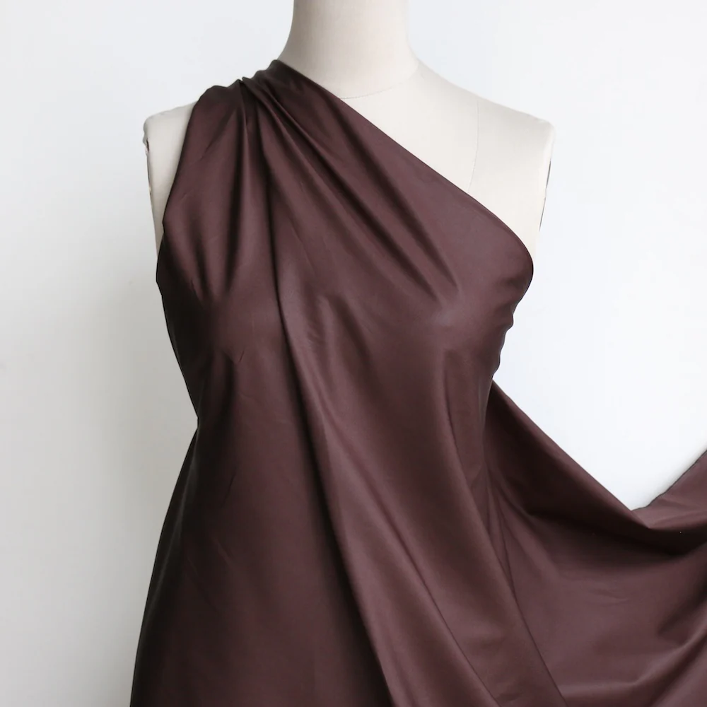 Leona Chocolate Cotton Poplin - Image 4
