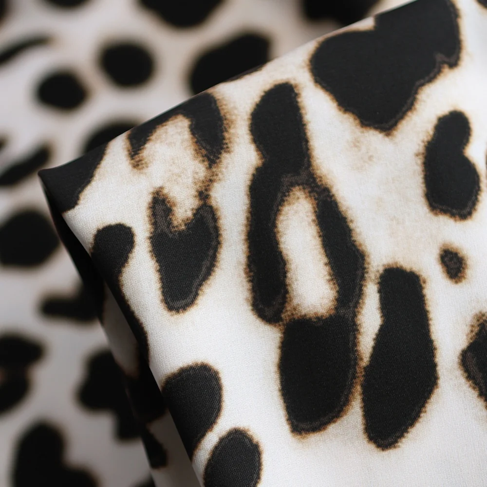 Leopard Gloss Stretch Technical Polyester