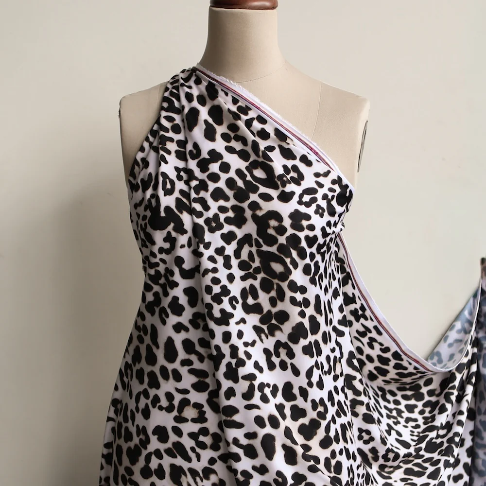 Leopard Gloss Stretch Technical Polyester - Image 5