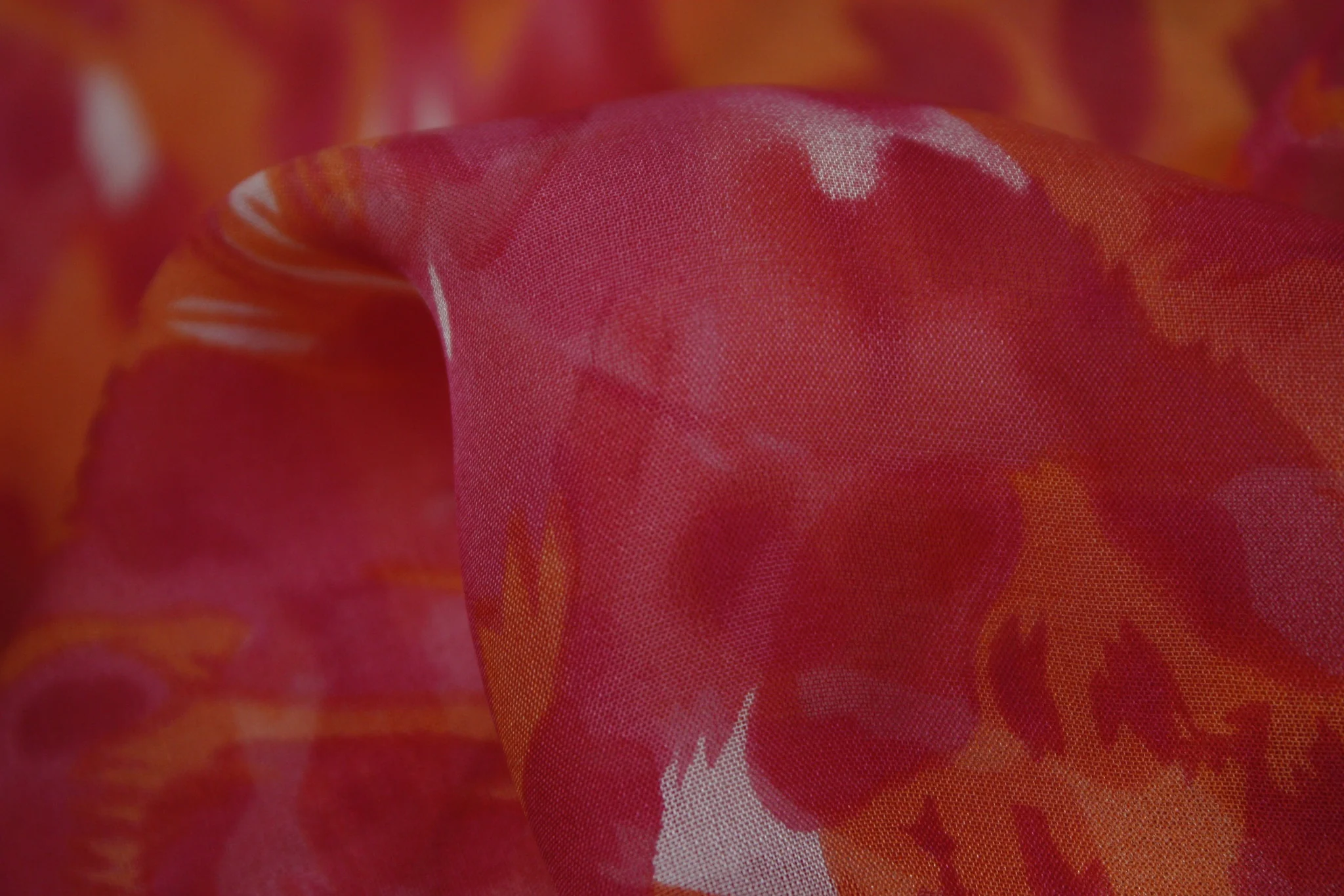 Leopard Orange Silk Chiffon