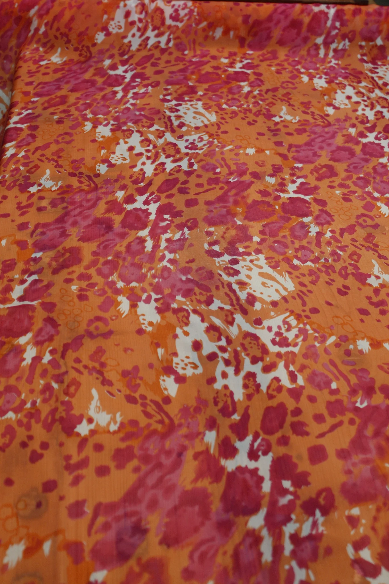 Leopard Orange Silk Chiffon - Image 2