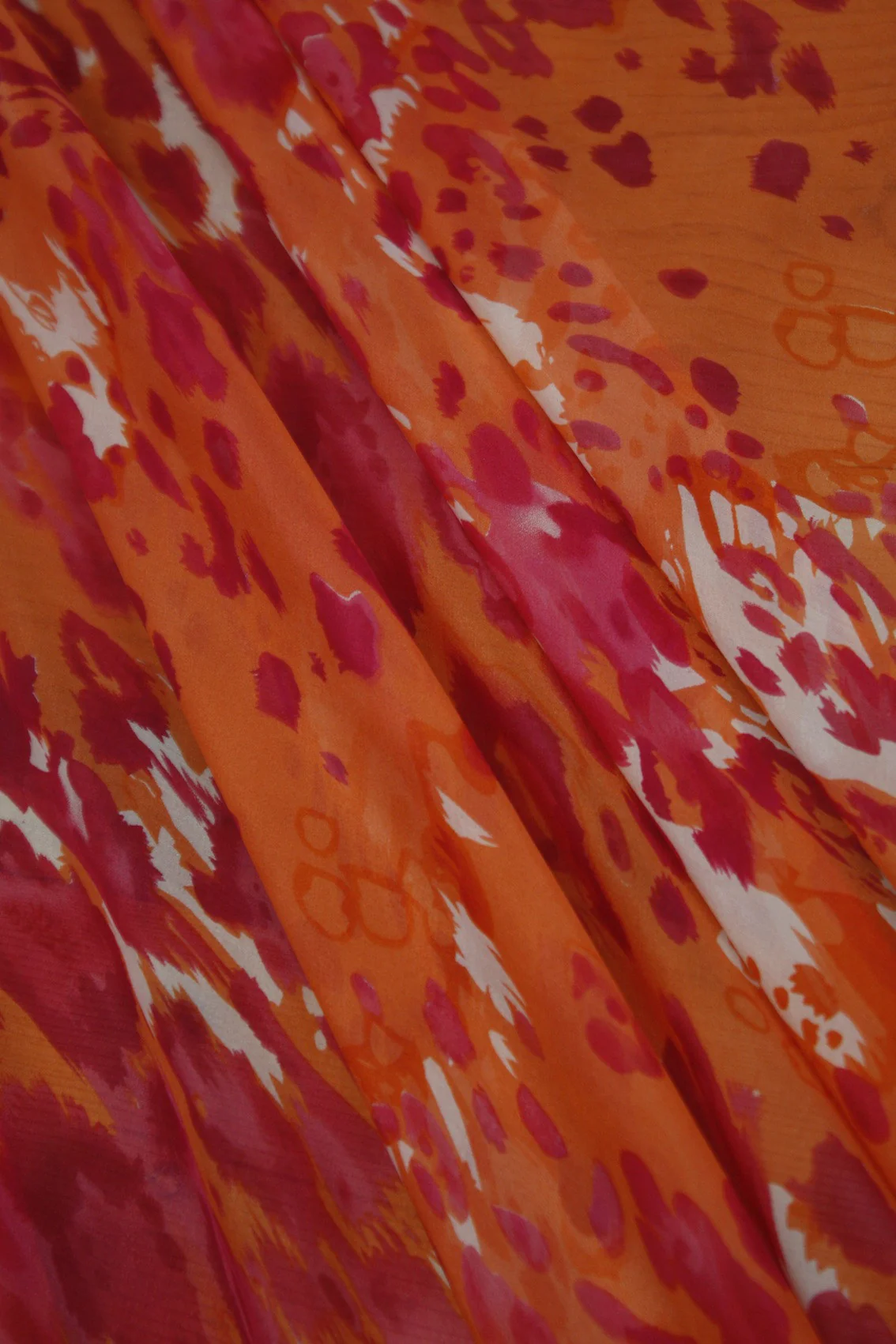 Leopard Orange Silk Chiffon - Image 3