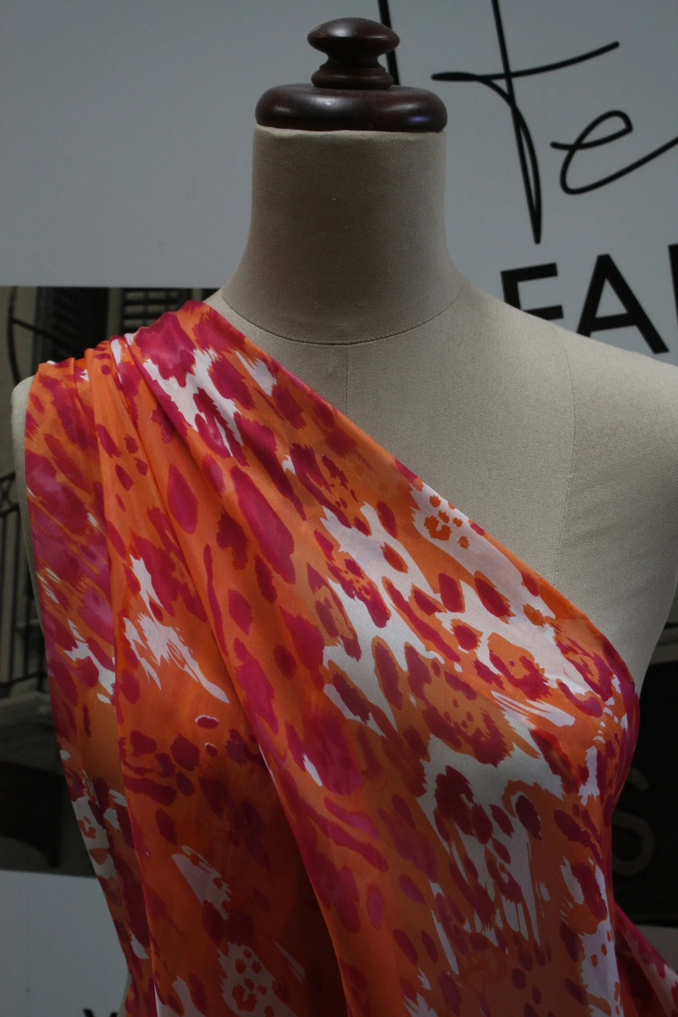 Leopard Orange Silk Chiffon - Image 4