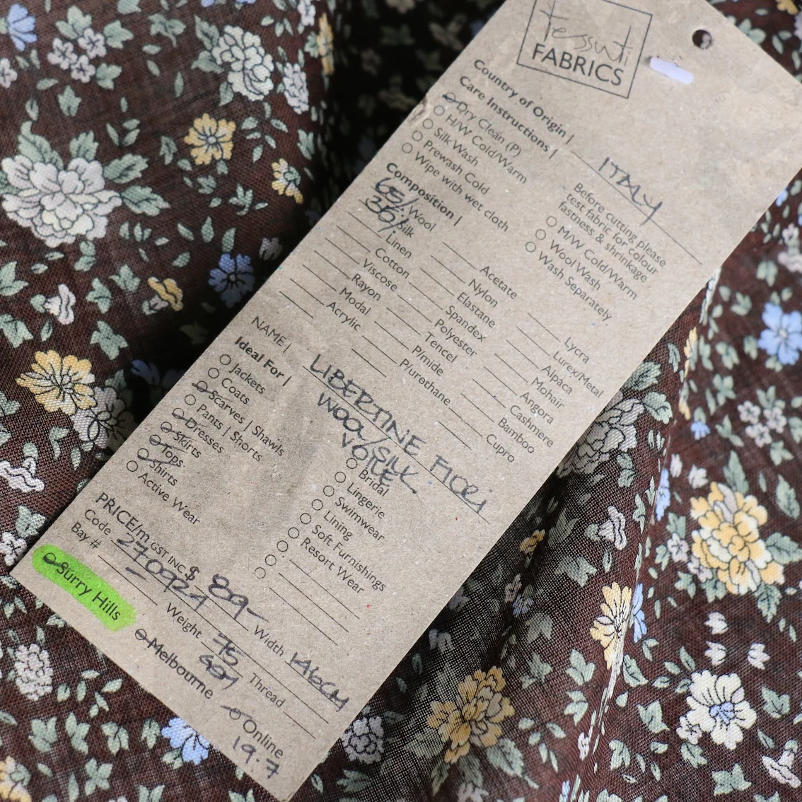 Libertine Fiori Wool/Silk Voile - Image 3