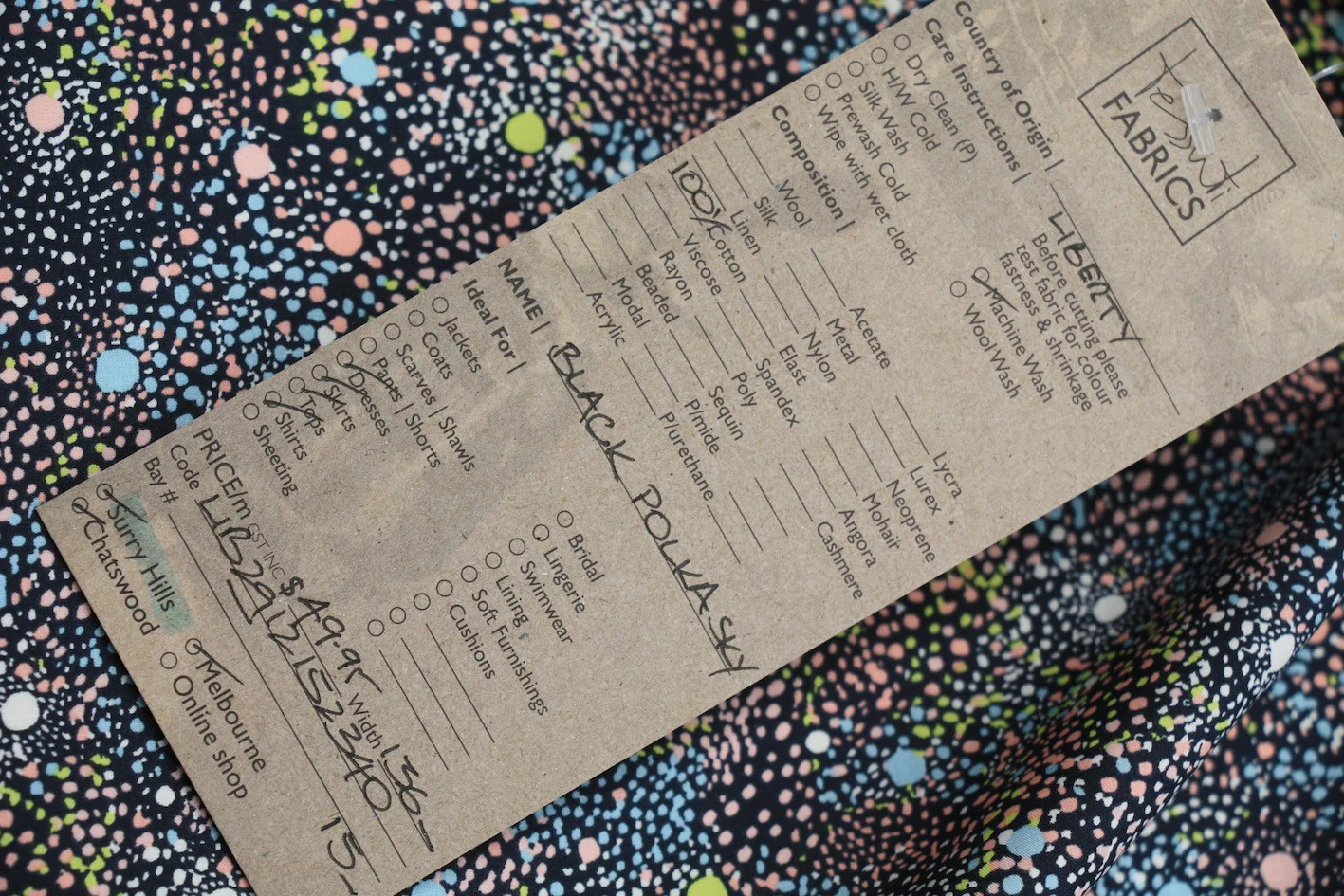 Liberty Of London - Black Polka Sky - Image 3