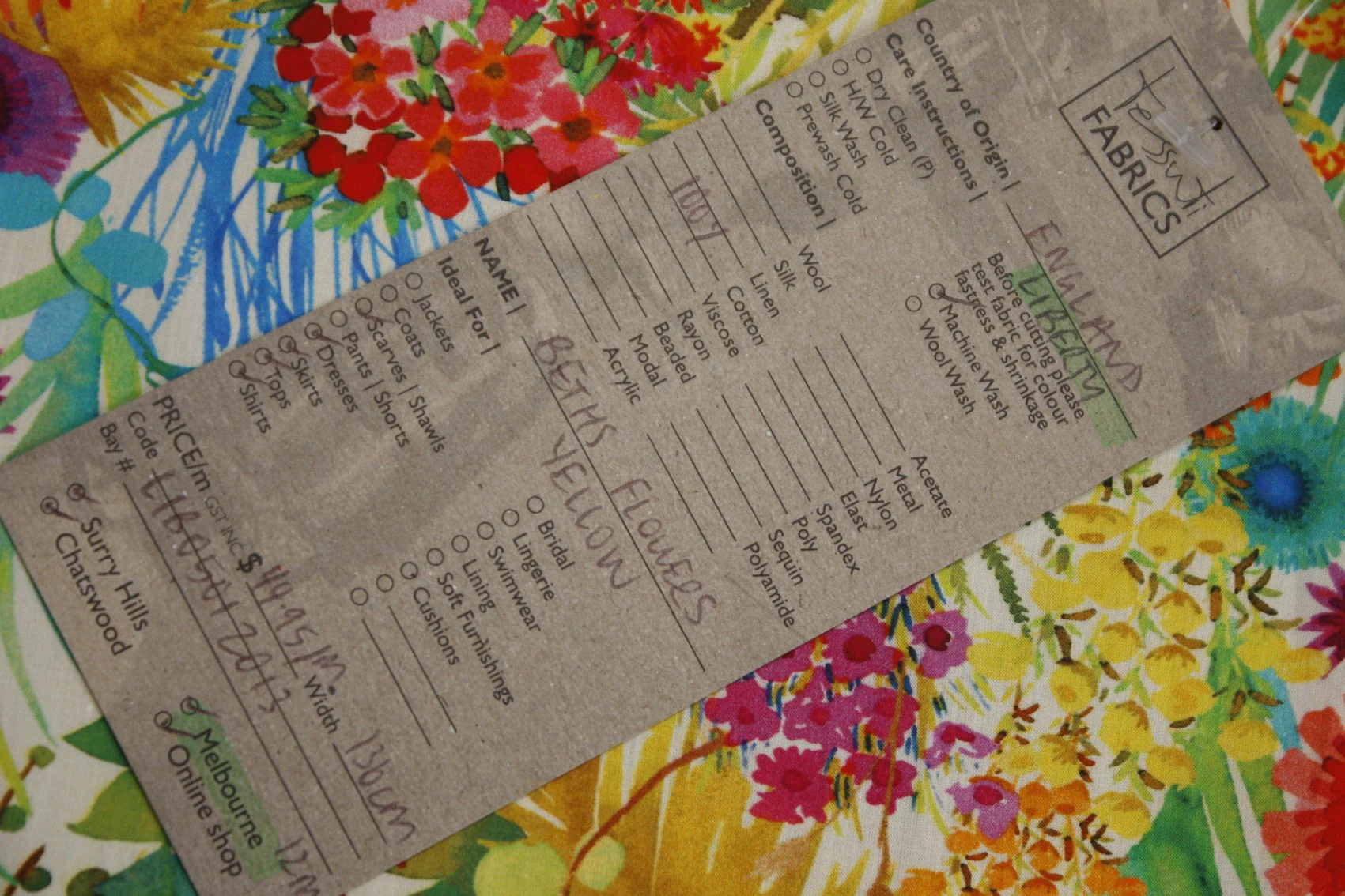 Liberty Tana Lawn - Beths Flowers Yellow - Image 5
