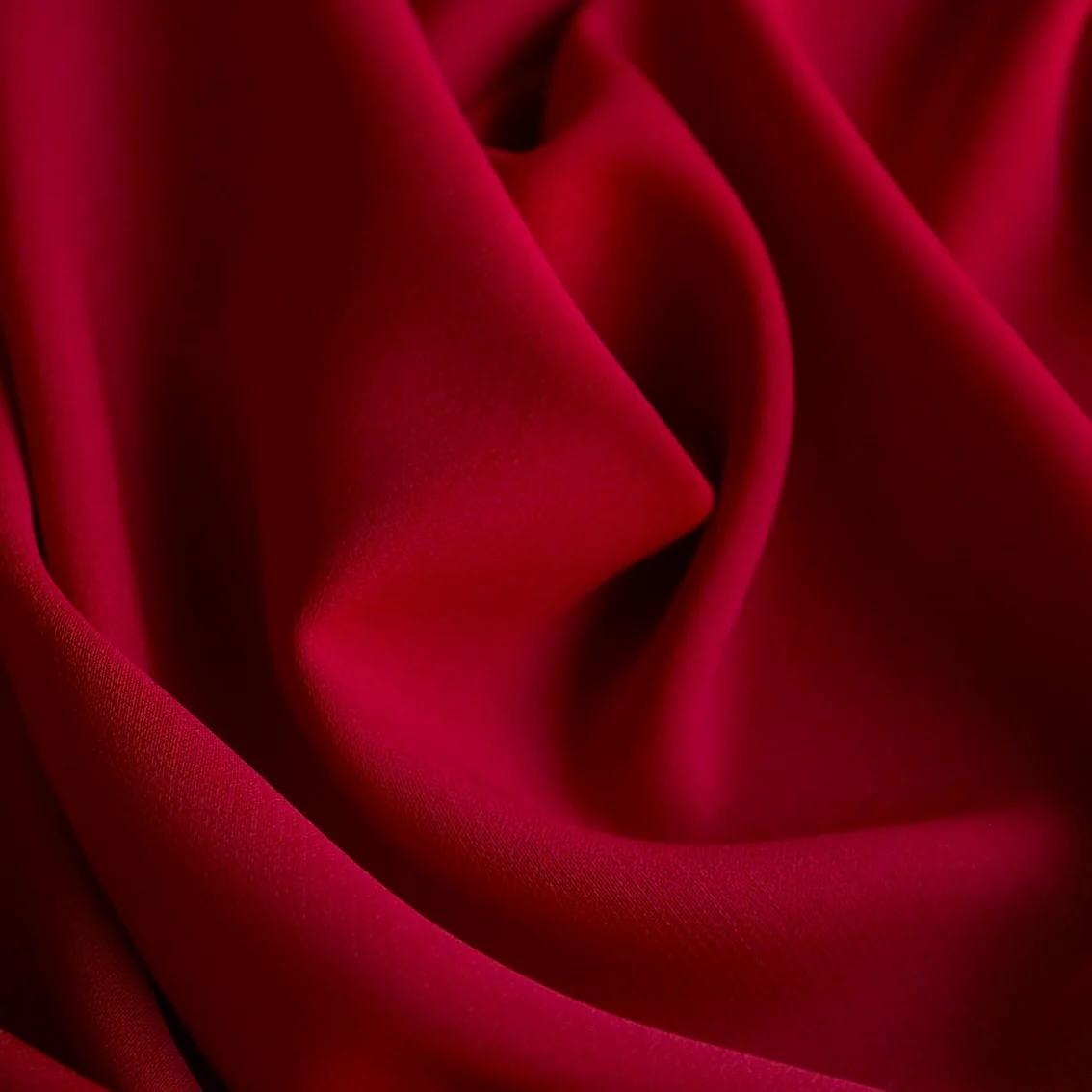 Lidia Red Satin Backed Wool/Acetate - Image 2