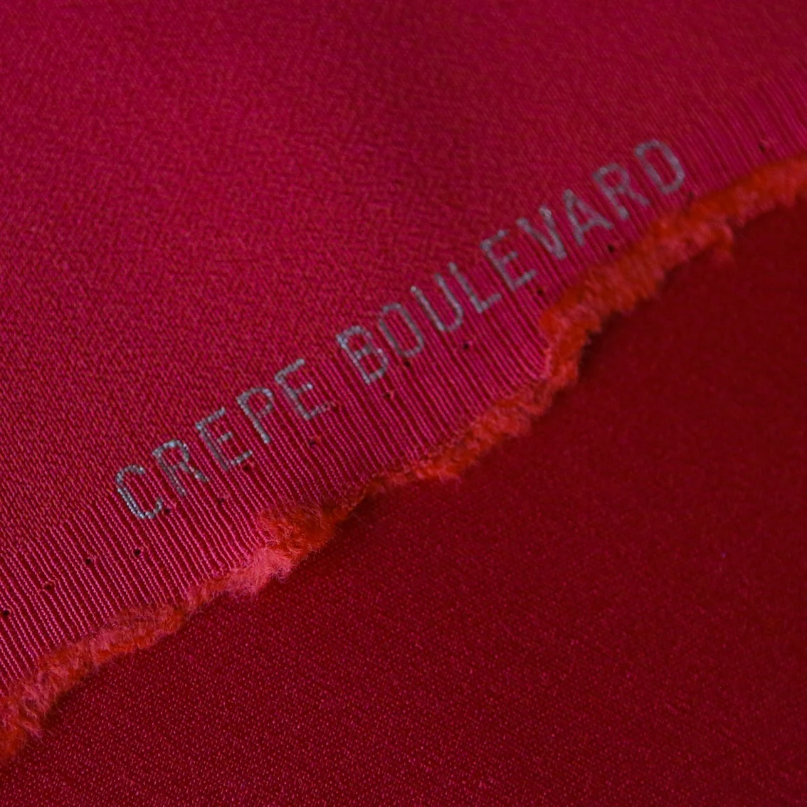 Lidia Red Satin Backed Wool/Acetate - Image 4