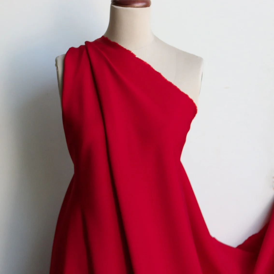 Lidia Red Satin Backed Wool/Acetate - Image 5