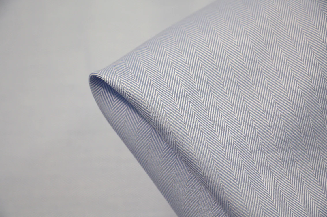 Light Blue Herringbone Shirting