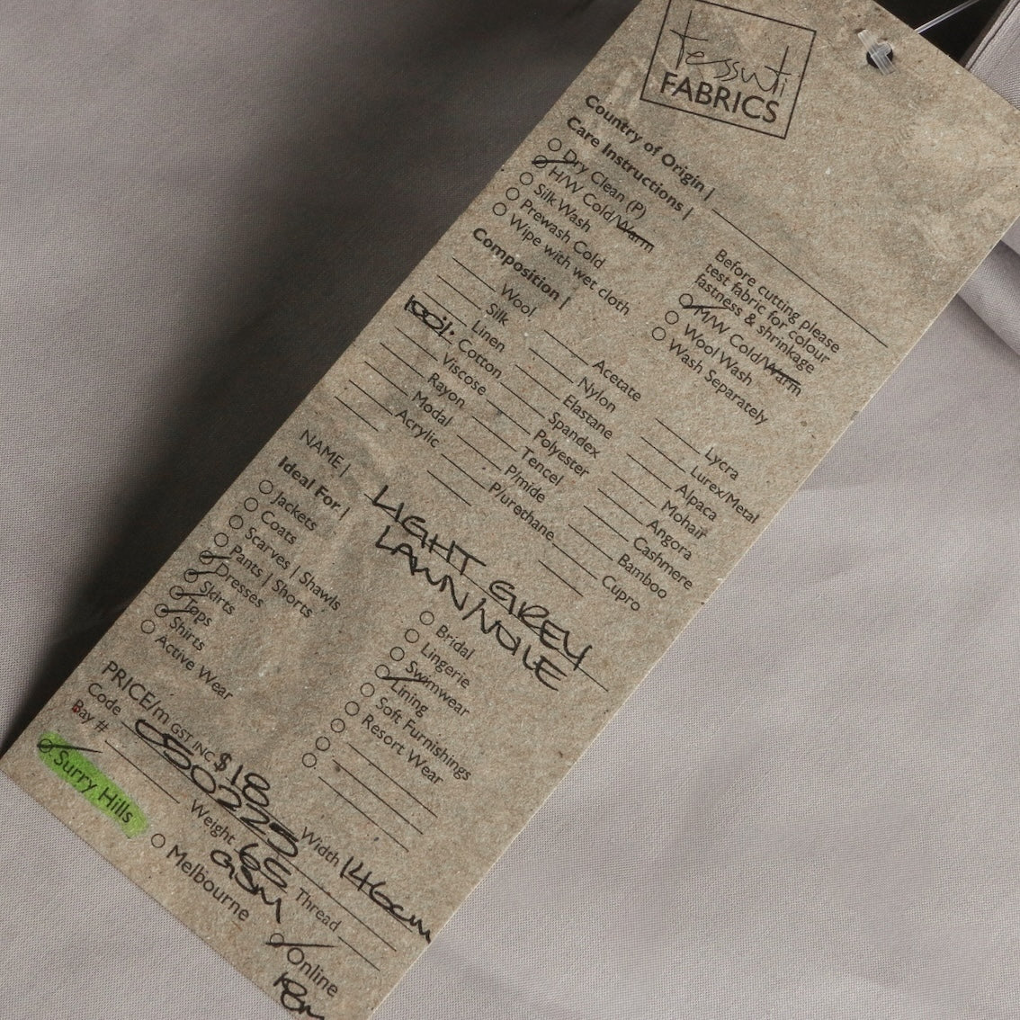 Light Grey Cotton Lawn/Voile - Image 3