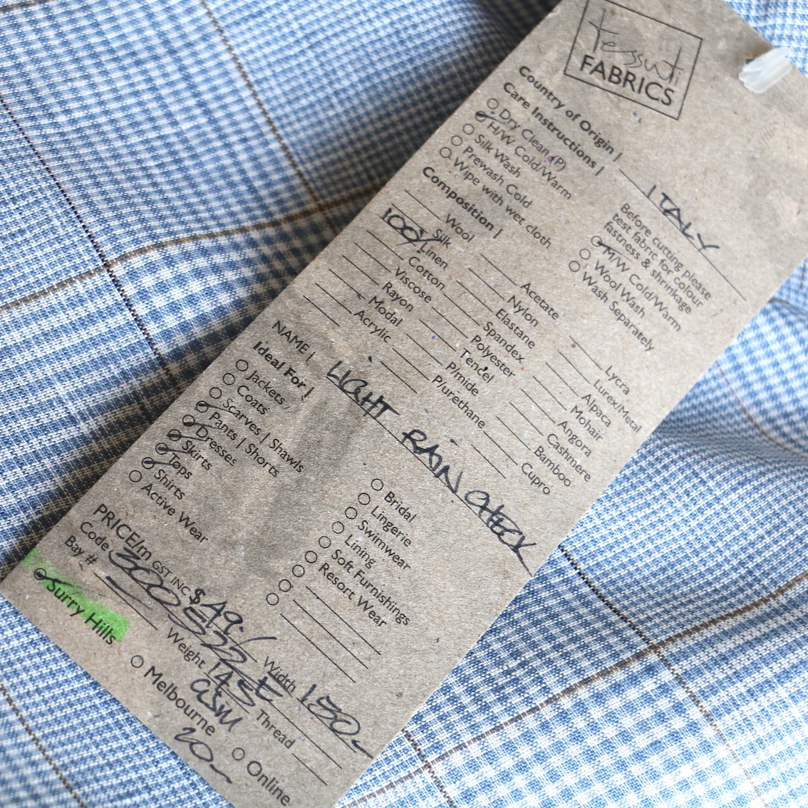 Light Rain Check Linen - Image 4