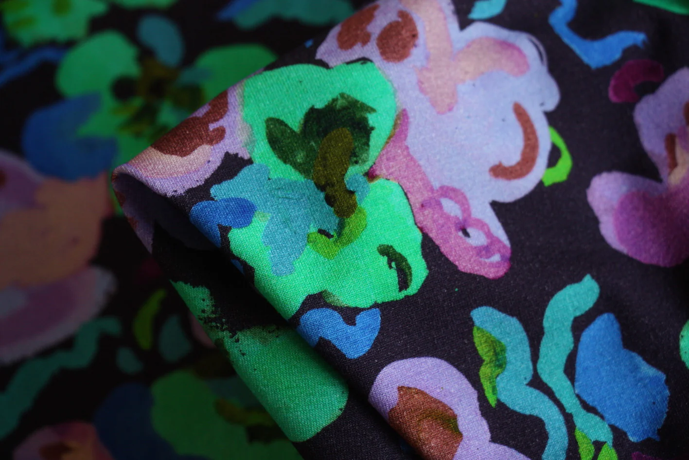 Lily Pad Purple Jersey - Liberty Fabrics