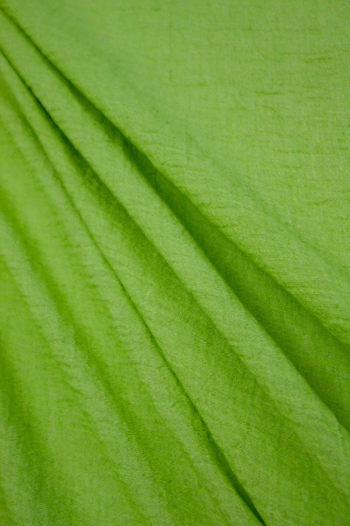 Lime Crinkled Washed Linen - Image 3