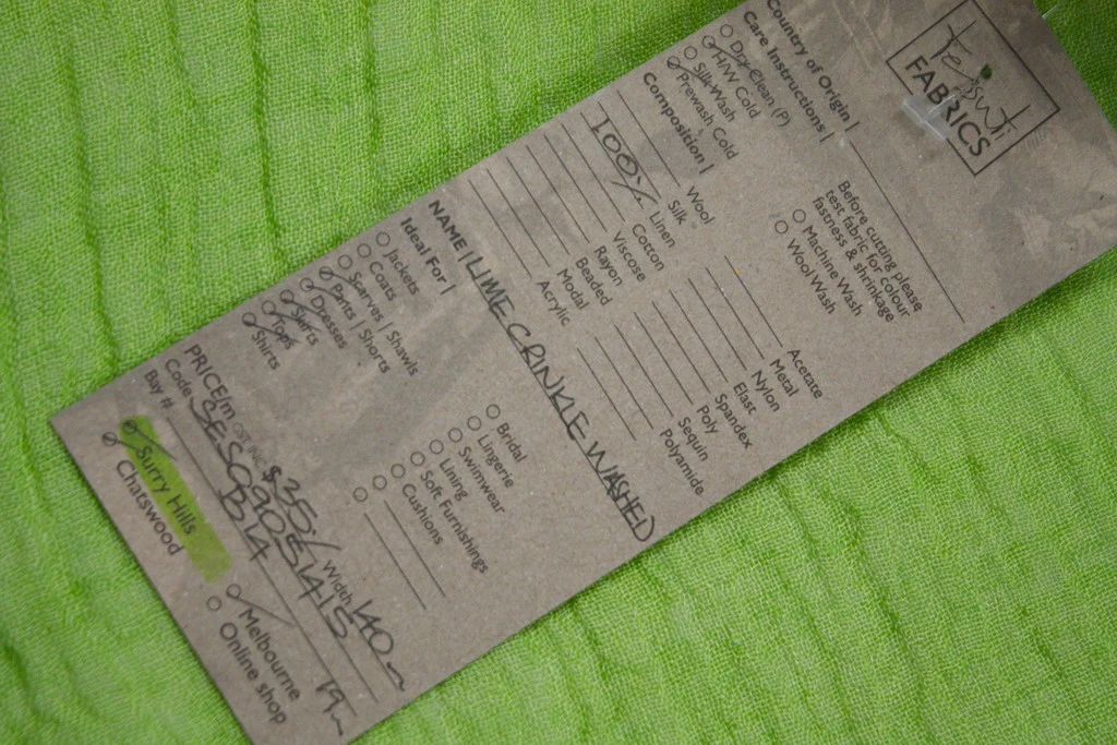 Lime Crinkled Washed Linen - Image 5