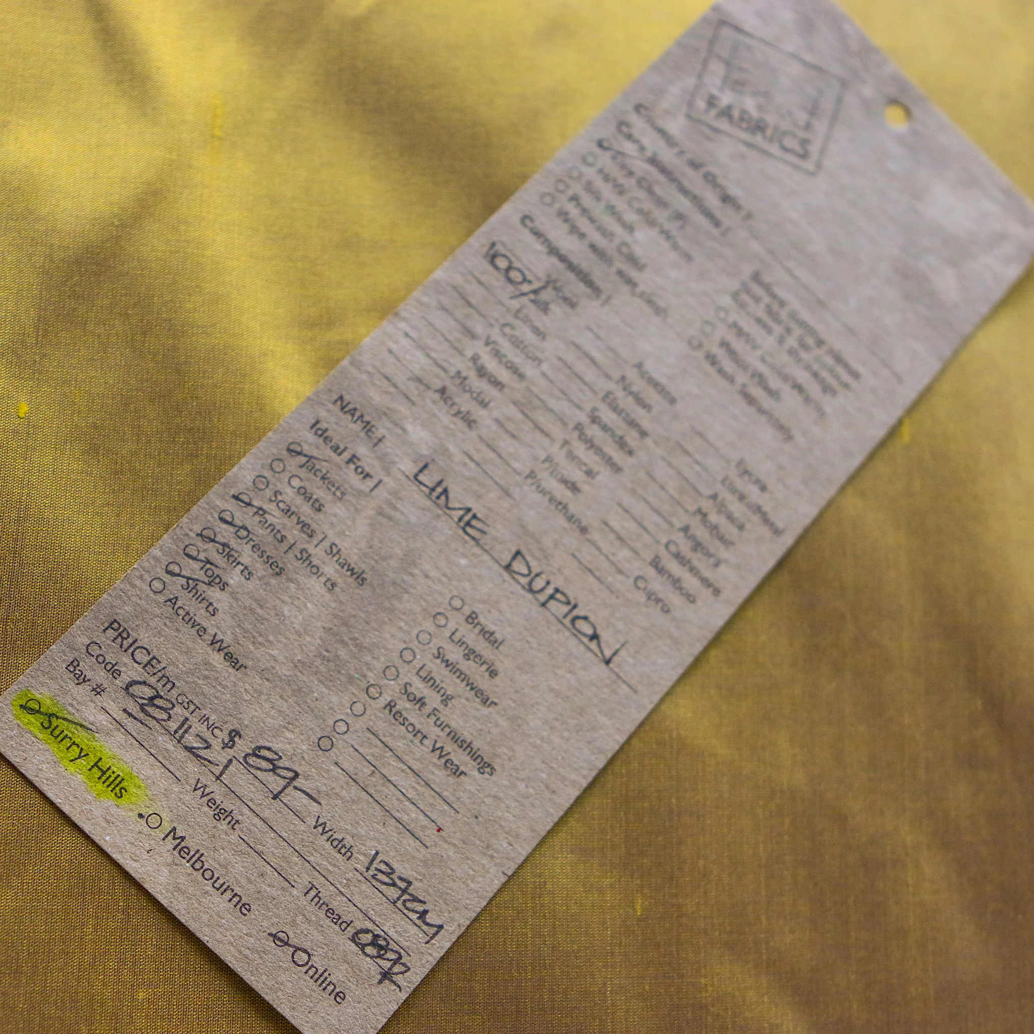 Lime Silk Dupion - Image 3