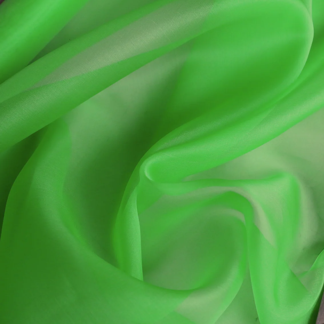 Lime Silk Organza (112cm wide) - Image 2