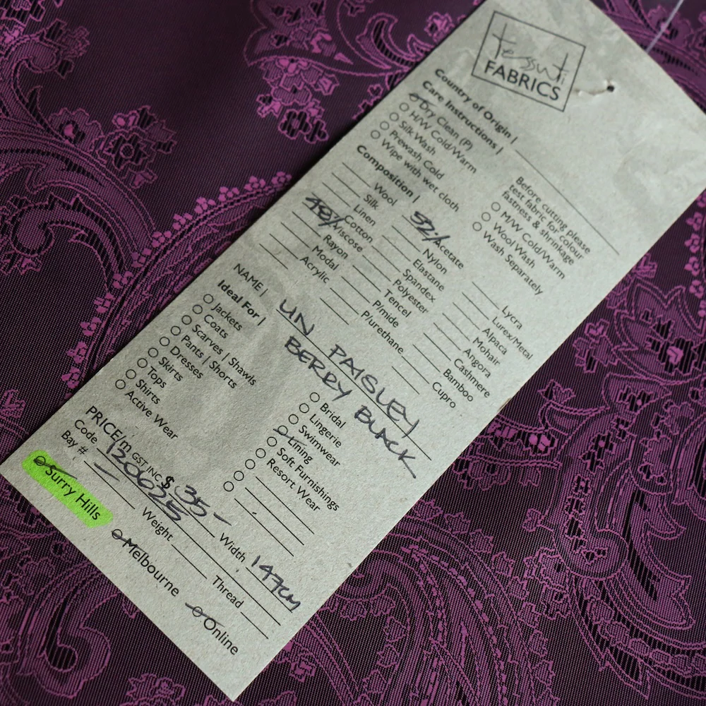 Lin Paisley Berry/Black - Fancy Lining - Image 4