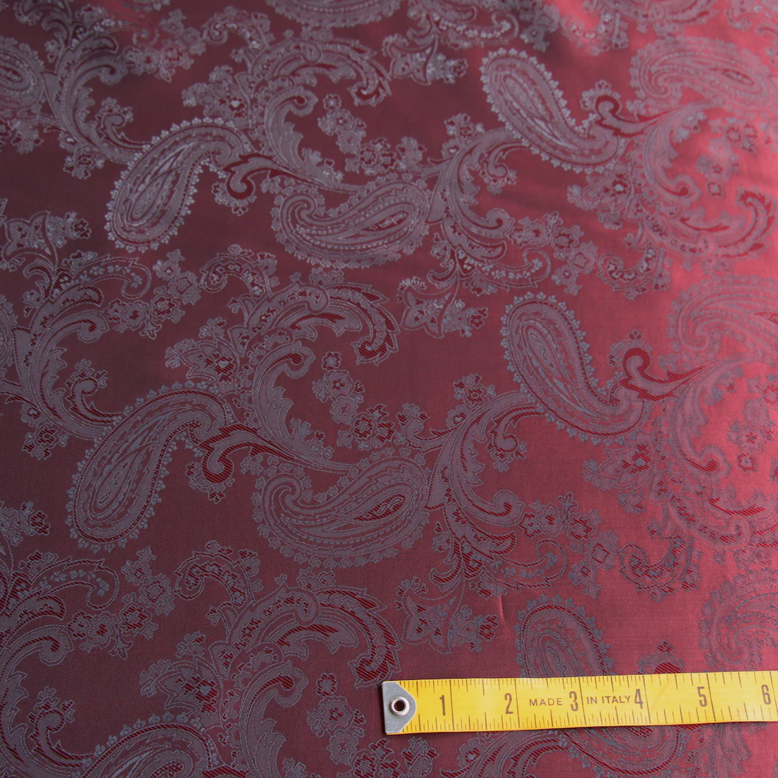Lin Paisley Burgundy/Black - Fancy Lining (147cm wide) - Image 3