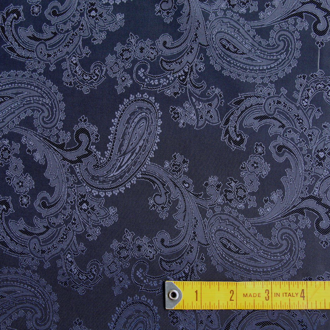 Lin Paisley Navy - Fancy Lining (147cm wide) - Image 3