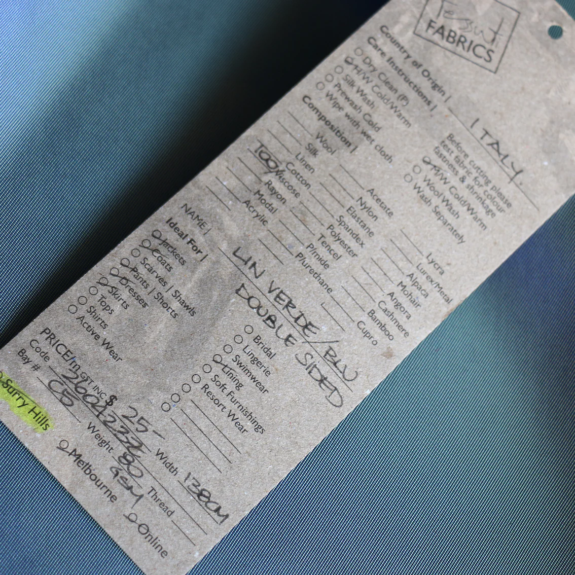Lin Verde/Blu Double Sided - Fancy Lining - Image 3