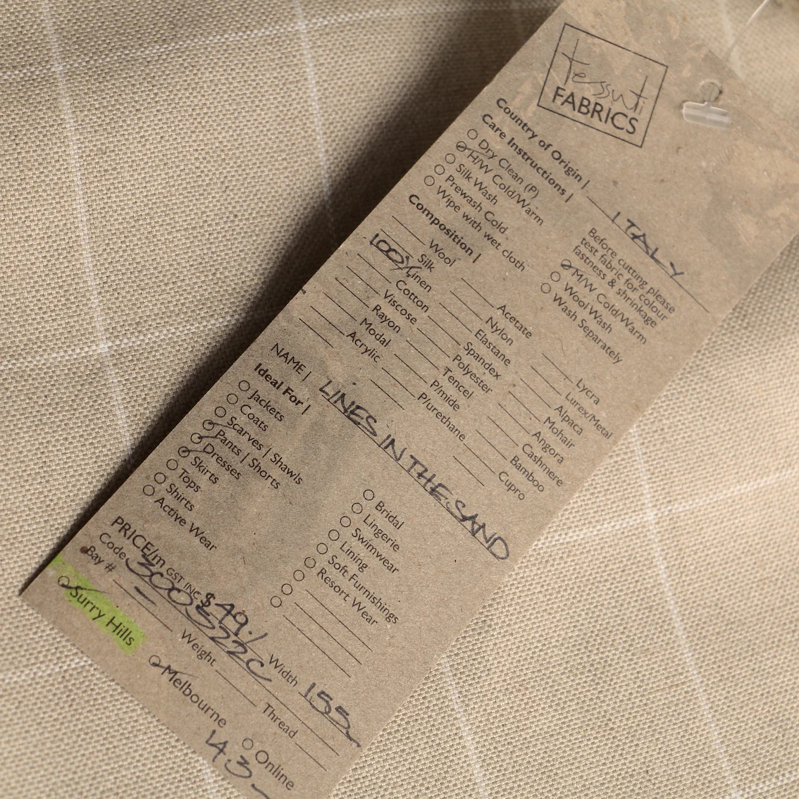 Lines In The Sand Linen Check - Image 3