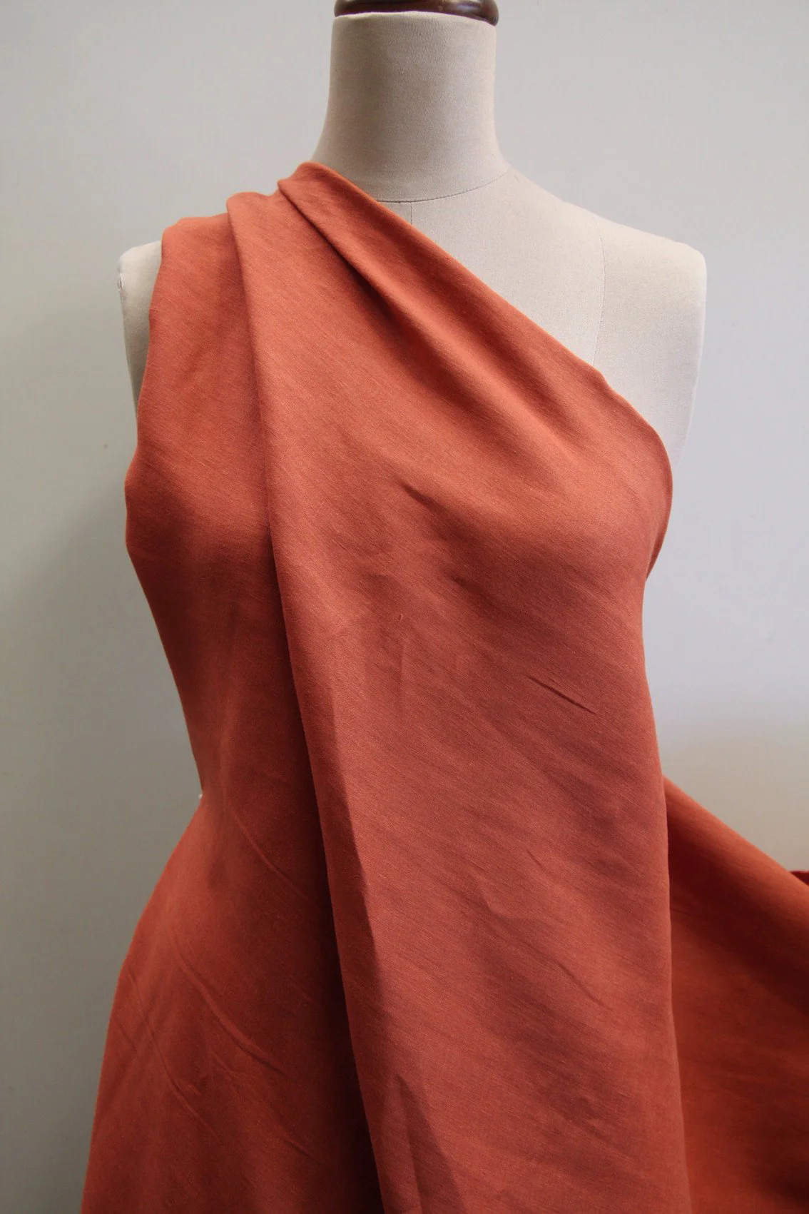 Linford Burnt Orange Washed Linen - Image 3