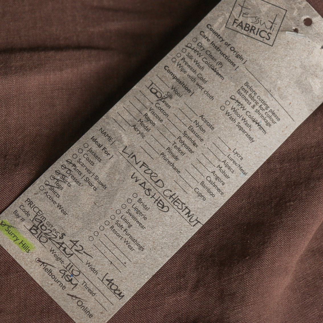 Linford Chestnut Washed Linen - Image 3