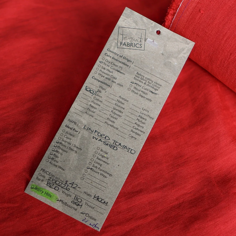 Linford Tomato Washed Linen - Image 3