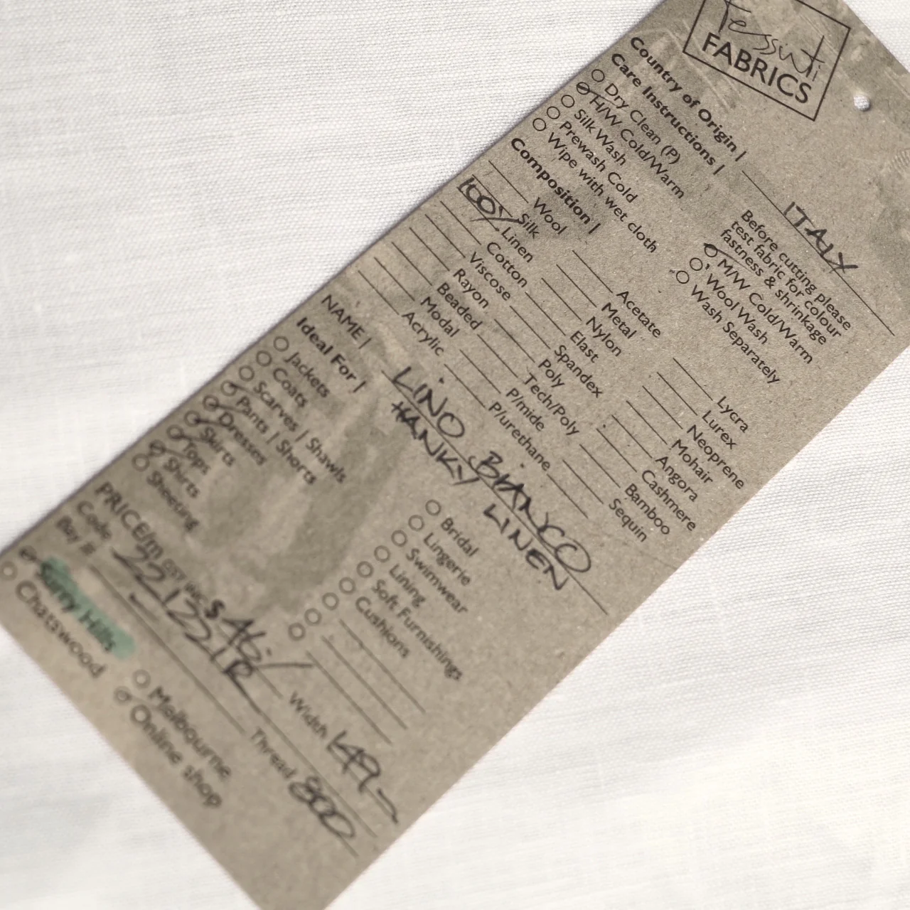 Lino Bianco Hanky Linen - Image 3