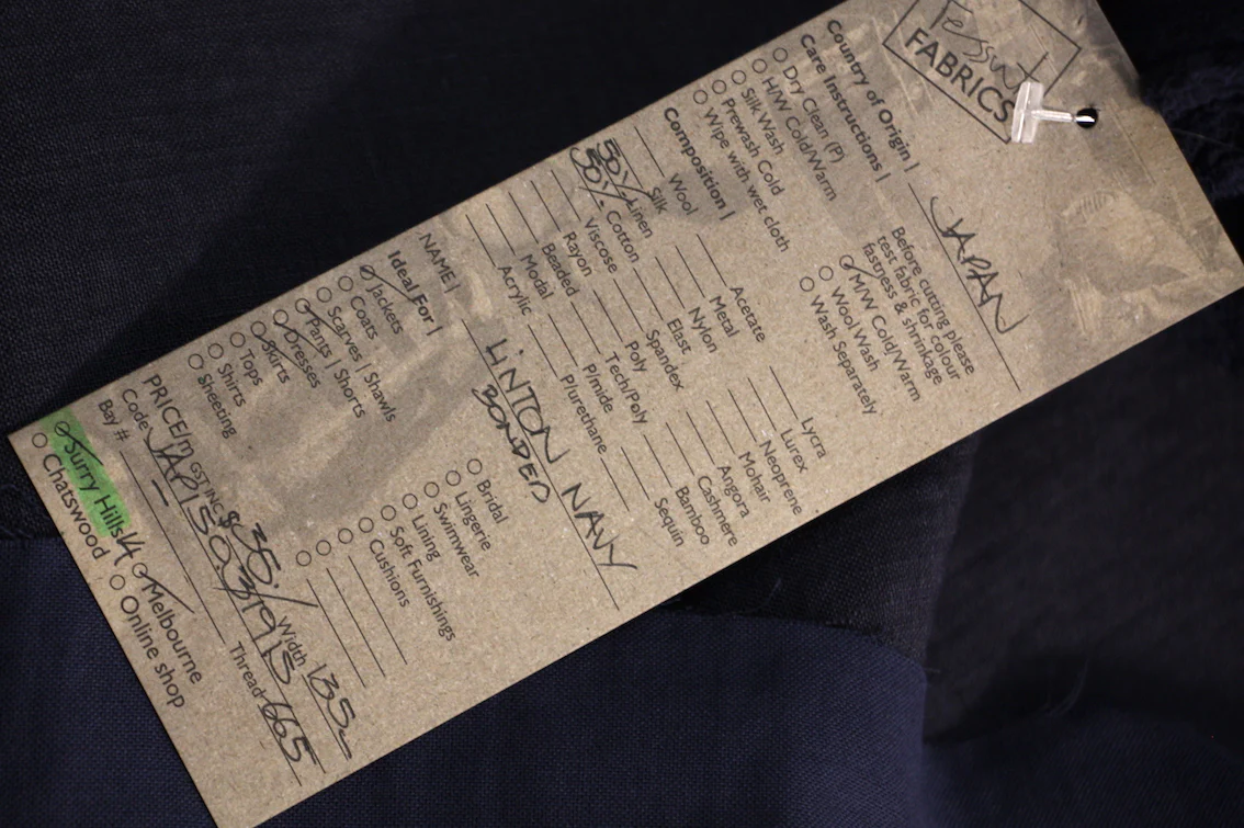 Linton Navy - Bonded Linen/Cotton - Image 3