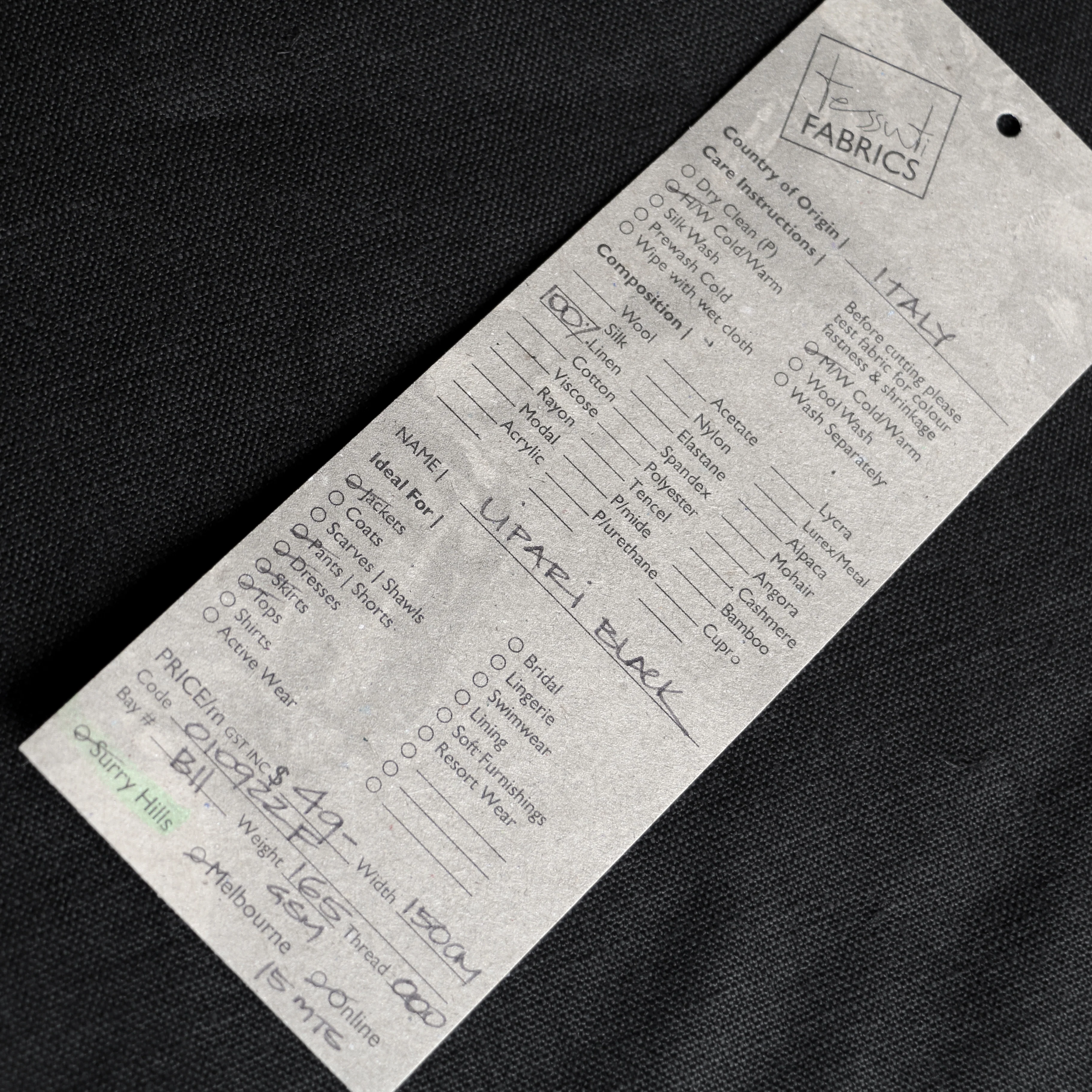 Lipari Black Linen - Image 3